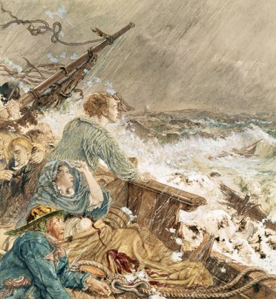 Grace Darling and Her Father Saving the Shipwrecked Crew, 17th September 1838 by William Bell Scott